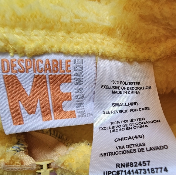 Despicable Me Minion One Piece Pajama/Costume - Unisex S - Picture 4 of 5